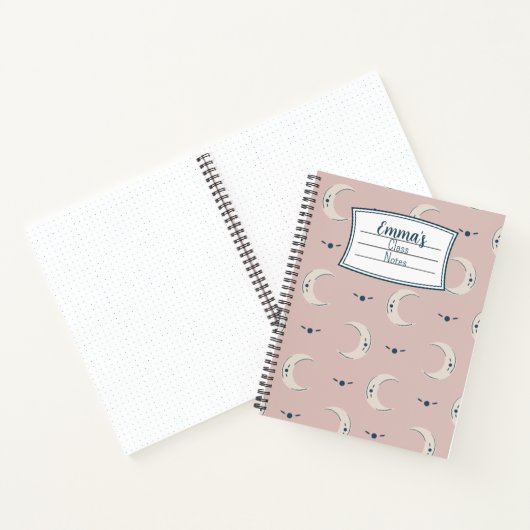 Personalized Moon Pattern Spiral Notebook 8.5x11 ノートブック (内部)