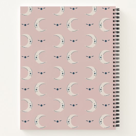 Personalized Moon Pattern Spiral Notebook 8.5x11 ノートブック (裏面)