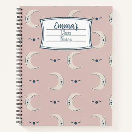 Personalized Moon Pattern Spiral Notebook 8.5x11 ノートブック