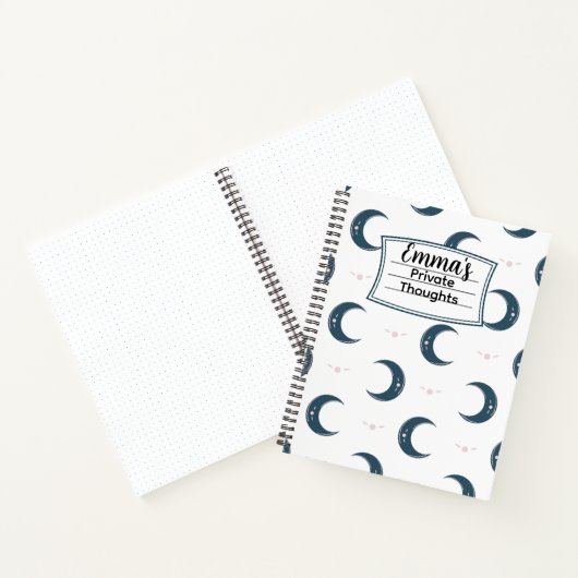 Personalized Moon Pattern Spiral Notebook 8.5x11 ノートブック (内部)