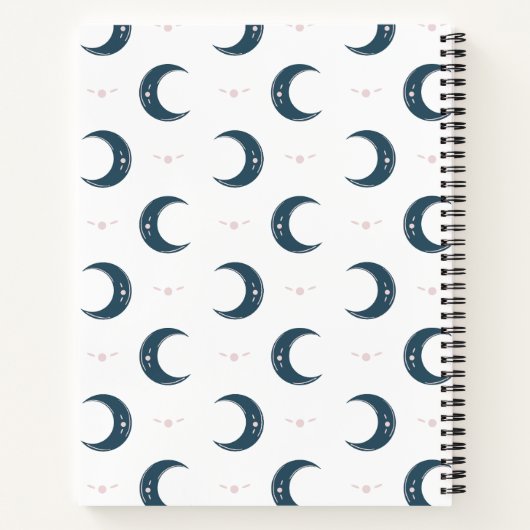 Personalized Moon Pattern Spiral Notebook 8.5x11 ノートブック (裏面)