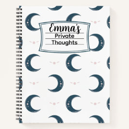 Personalized Moon Pattern Spiral Notebook 8.5x11 ノートブック
