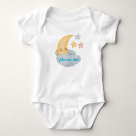 Personalized Moon & Stars Baby Bodysuit ベビーボディスーツ