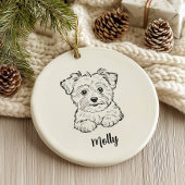 Personalized Morkie Dog Christmas セラミックオーナメント