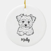 Personalized Morkie Dog Christmas セラミックオーナメント (裏面)