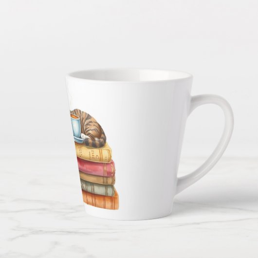 Personalized Morning Coffee Cat Ritual Cozy カフェラテマグ (右)
