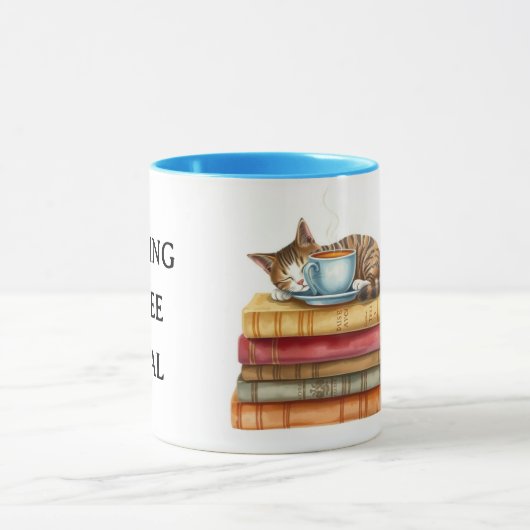 Personalized Morning Coffee Cat Ritual Cozy マグカップ (中央)