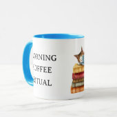 Personalized Morning Coffee Cat Ritual Cozy マグカップ (正面左)