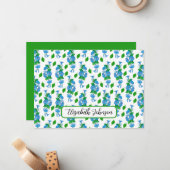 Personalized Morning Glories Floral Note Card ノートカード (正面/裏面インサイチュ)
