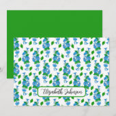 Personalized Morning Glories Floral Note Card ノートカード (正面/裏面)