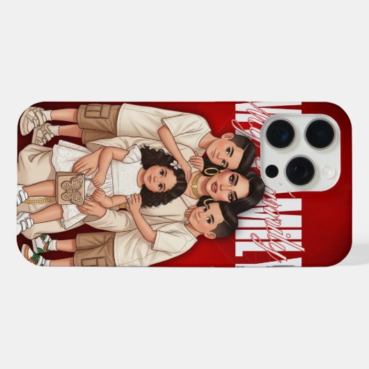 Personalized Moroccan Family Phone Case  iPhoneケース (裏面横)