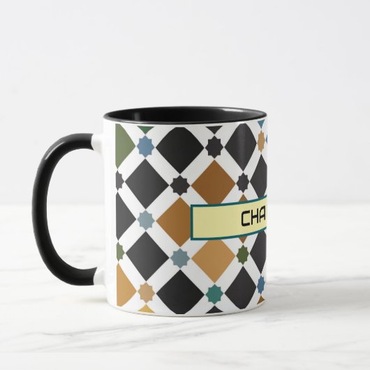 Personalized Moroccan Zellige Pattern Mug – Custom マグカップ (左)