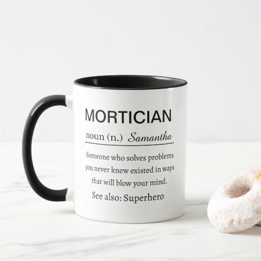 Personalized Mortician Definition Funny  マグカップ (ドーナツ)