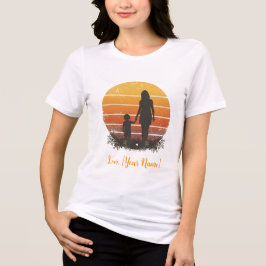 Personalized Mother and Child Sunset Silhouette  トライブレンドＴシャツ