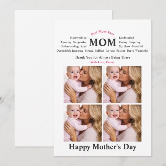 Personalized Mother’s Day Card 招待状 (正面/裏面)