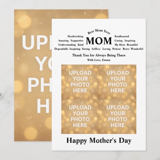 Personalized Mother’s Day Card 招待状 (正面/裏面)