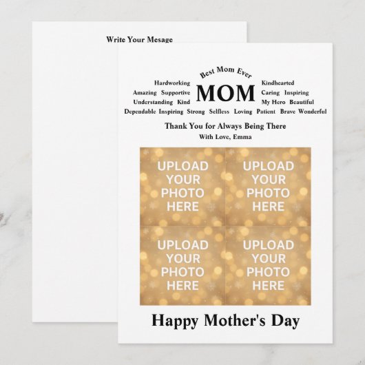 Personalized Mother’s Day Card 招待状 (正面/裏面)