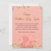 Personalized Mother’s Day Card Elegant Pink Love シーズンカード (正面)