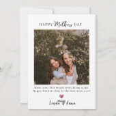 Personalized Mother’s Day Photo Card From Daughter シーズンカード (裏面)
