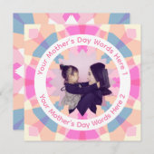 Personalized Mother’s Day Pink Star Mom Photo Card (正面/裏面)