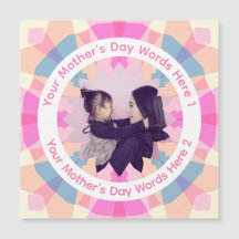 Personalized Mother’s Day Pink Star Mom Photo Card
