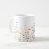 Personalized Mother’s Day Wildflower Mom コーヒーマグカップ (正面左)