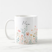 Personalized Mother’s Day Wildflower Mom コーヒーマグカップ (左)