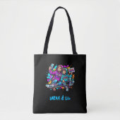 Personalized Mother & Son Graffiti Art Black Tote トートバッグ (正面)
