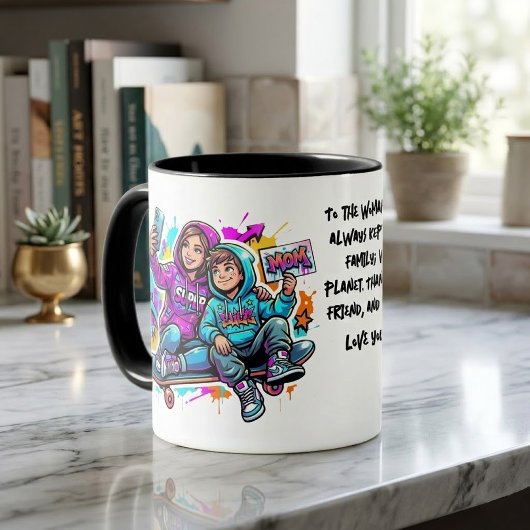 Personalized Mother & Son Graffiti Art Coffee Mug マグカップ