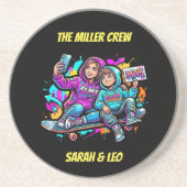 Personalized Mother & Son Graffiti Coaster コースター (正面)