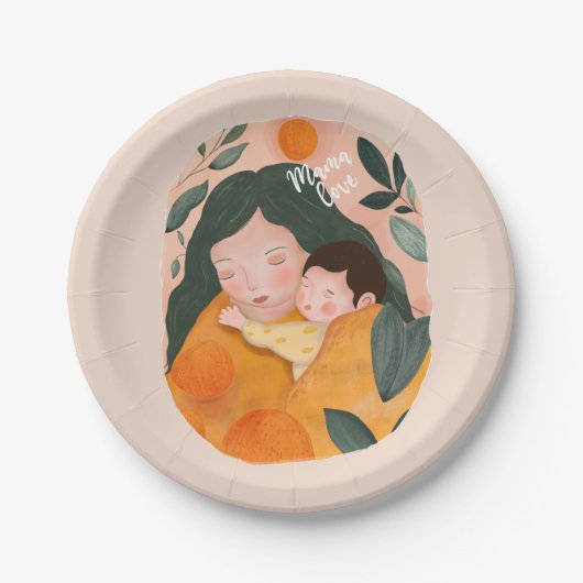 Personalized Motherhood Celebration ペーパープレート (正面)