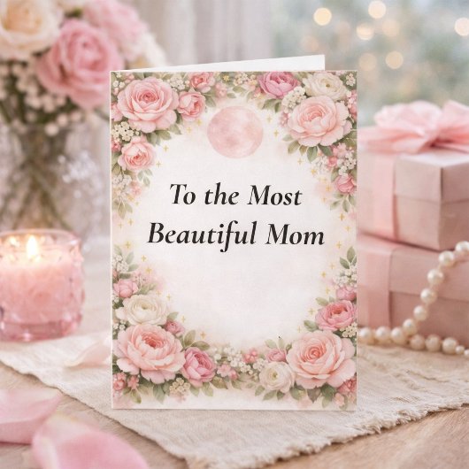 Personalized Mother's Day Card for Beautiful Mom カード