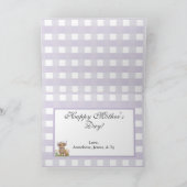 Personalized Mother's Day Highland Cow Gingham カード (内部)