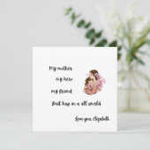 Personalized Mother's Day Mom's Hug Flat Card (スタンド正面)