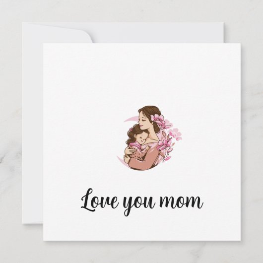 Personalized Mother's Day Mom's Hug Flat Card (裏面)