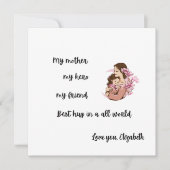 Personalized Mother's Day Mom's Hug Flat Card (正面)