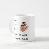 Personalized Mother's Day Mom's Hug Mug コーヒーマグカップ (正面左)