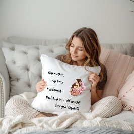 Personalized Mother's Day Mom's Hug Throw Pillow クッション