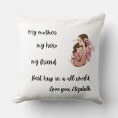 Personalized Mother's Day Mom's Hug Throw Pillow クッション (正面)