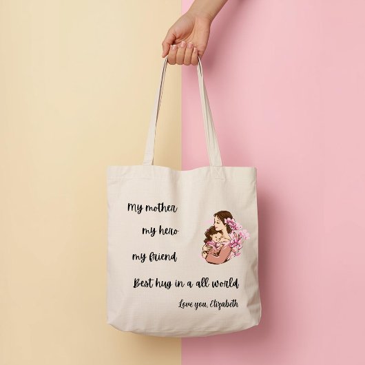 Personalized Mother's Day Mom's Hug Tote Bag トートバッグ