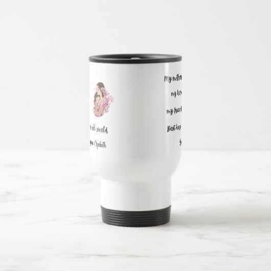 Personalized Mother's Day Mom's Hug Travel Mug トラベルマグ (中央)