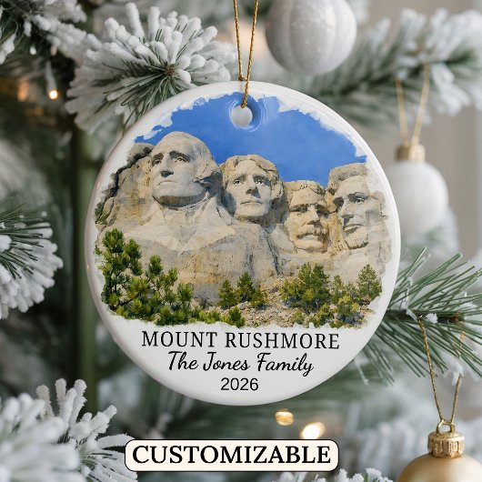 Personalized Mount Rushmore Ornament, South Dakota セラミックオーナメント