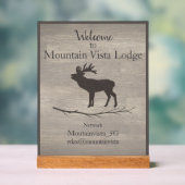 Personalized Mountain Lodge Guest WiFi Sign アクリルサイン (ニュートラル)