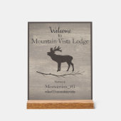 Personalized Mountain Lodge Guest WiFi Sign アクリルサイン (正面)