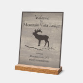 Personalized Mountain Lodge Guest WiFi Sign アクリルサイン (傾斜)