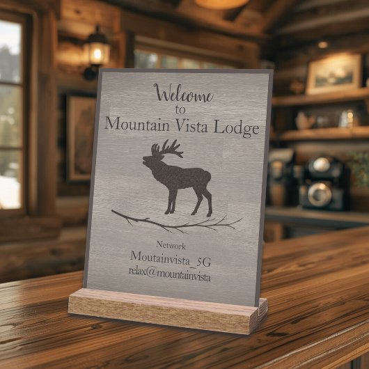 Personalized Mountain Lodge Guest WiFi Sign アクリルサイン