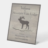 Personalized Mountain Lodge Guest WiFi Sign 台座サイン (正面)