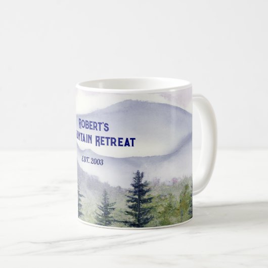 Personalized Mountain Themed コーヒーマグカップ (正面右)