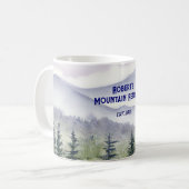 Personalized Mountain Themed コーヒーマグカップ (正面左)