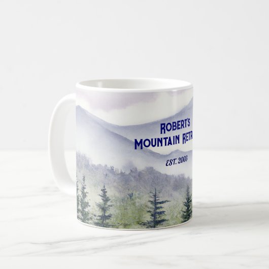 Personalized Mountain Themed コーヒーマグカップ (正面左)